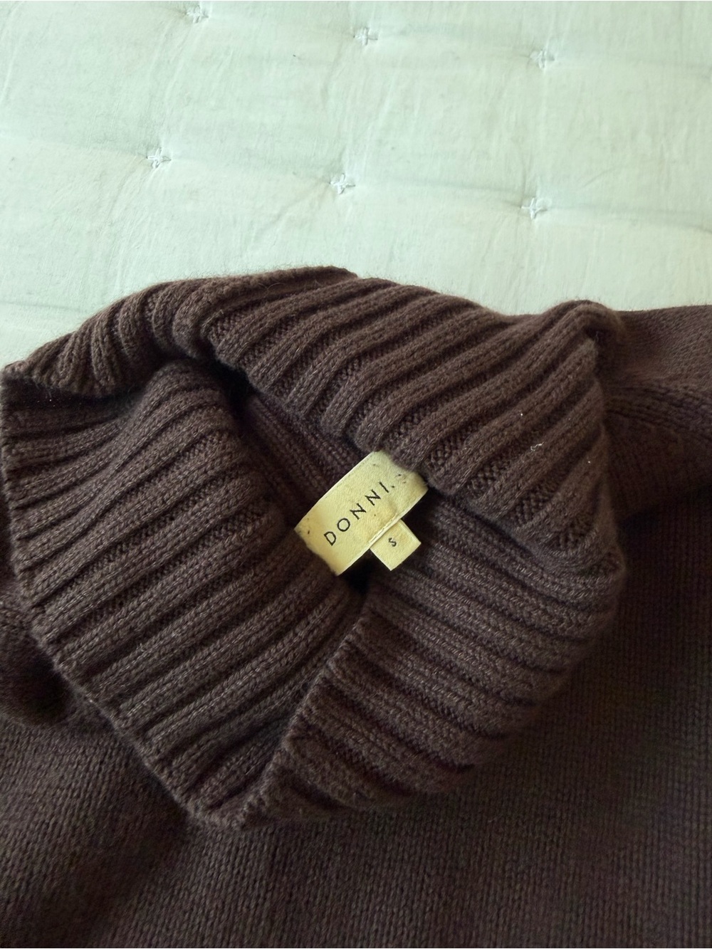 Donni Cotton Cashmere Turtleneck Sweater Brown Espresso - Picture 12 of 12